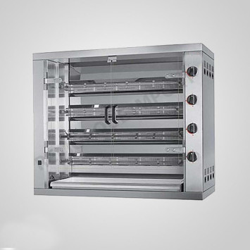 Rôtissoire compact à gaz ou électrique 3 broches 18 poulets