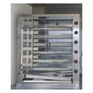 Rôtissoire compact à gaz ou électrique 6 broches 36 poulets