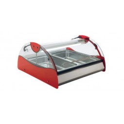 Vitrine chauffante au bain-marie - 4 plateaux gastro 1/3