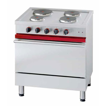 Fourneau électrique Gamme 800, 4 plaques électriques, 1 four électrique 620 x 400.