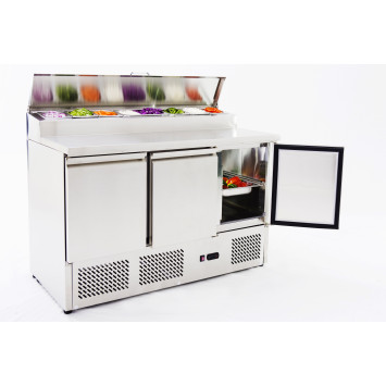 Tour Gastro saladette 3 portes Gamme 1365 - 8 bacs GN