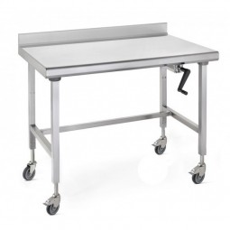 Tables inox réglables avec sous tablette