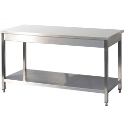 Table inox avec sous tablette - Gamme 600