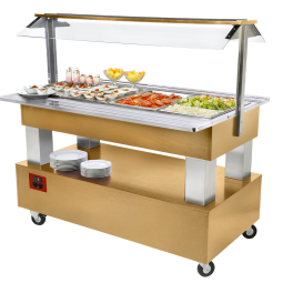 Buffet - Salad bar réfrigéré, 4x GN 1/1-150 (Bois Chêne clair)