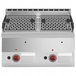 Grill pierres de lave gaz avec grille de cuisson en fonte -Haut- G600