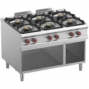 Fourneau 6 feux gaz, armoire ouverte – G900