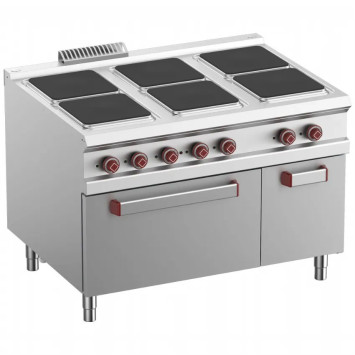 Fourneau électrique 6 plaques sur four électrique GN 2/1, armoire neutre fermée – G900