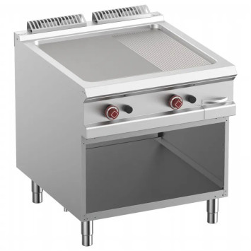 Plaque de cuisson 2/3 lisse & 1/3 rainurée gaz module 1/1, armoire ou verte – G900