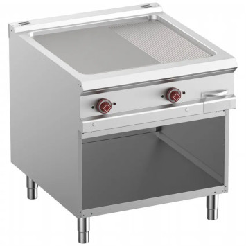 Plaque de cuisson 2/3 lisse & 1/3 rainurée électrique module 1/1, armoire ouverte – G900