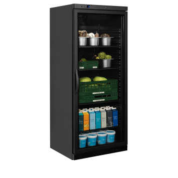 Armoire Positive 1 porte vitrée 570L Couleur Noire