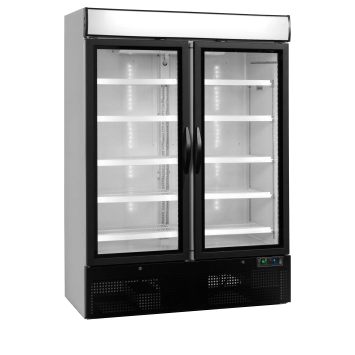 Armoire à Boisson 2 portes Vitrées avec fronton lumineux 1079L