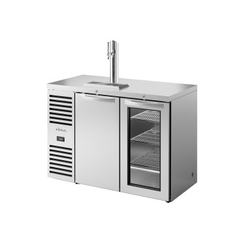 DISTRIBUTEUR–REFROIDISSEUR DE BIERE - INOX EXT- 2 PORTES BATTANTES 1 PLEINE et UNE VITRÉE - TDR48-RISZ1-L-S-SG-2 - TRUE