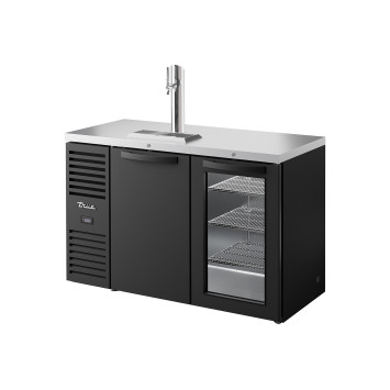 DISTRIBUTEUR–REFROIDISSEUR DE BIERE -NOIR EXT- 2 PORTES BATTANTES 1 PLEINES et 1 VITRÉE - TDR52-RISZ1-L-B-SG-2 - TRUE