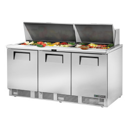 TABLE DE PREPARATION 3 PORTES BATTANTES PLEINES - TFP-72-30M-HC - TRUE