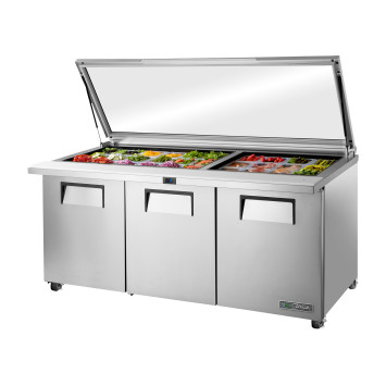 SALADETTE 3PORTES COUVERCLE VITRÉ – 30 BACS GN1-6 - TSSU-72-30M-B-ST-FGLID-HC - TRUE