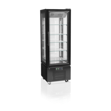 A4FVPPF - Armoire 4 faces vitrées positive plateaux fixes 364L