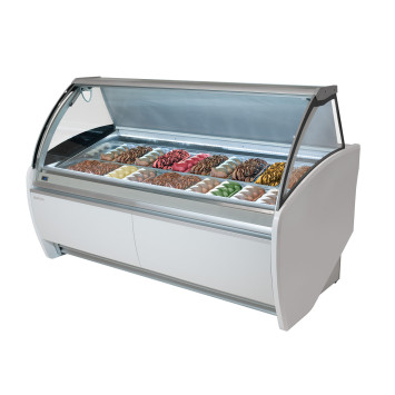 VITRINE À GLACES GELATO 1600 VITRE INCURVÉE